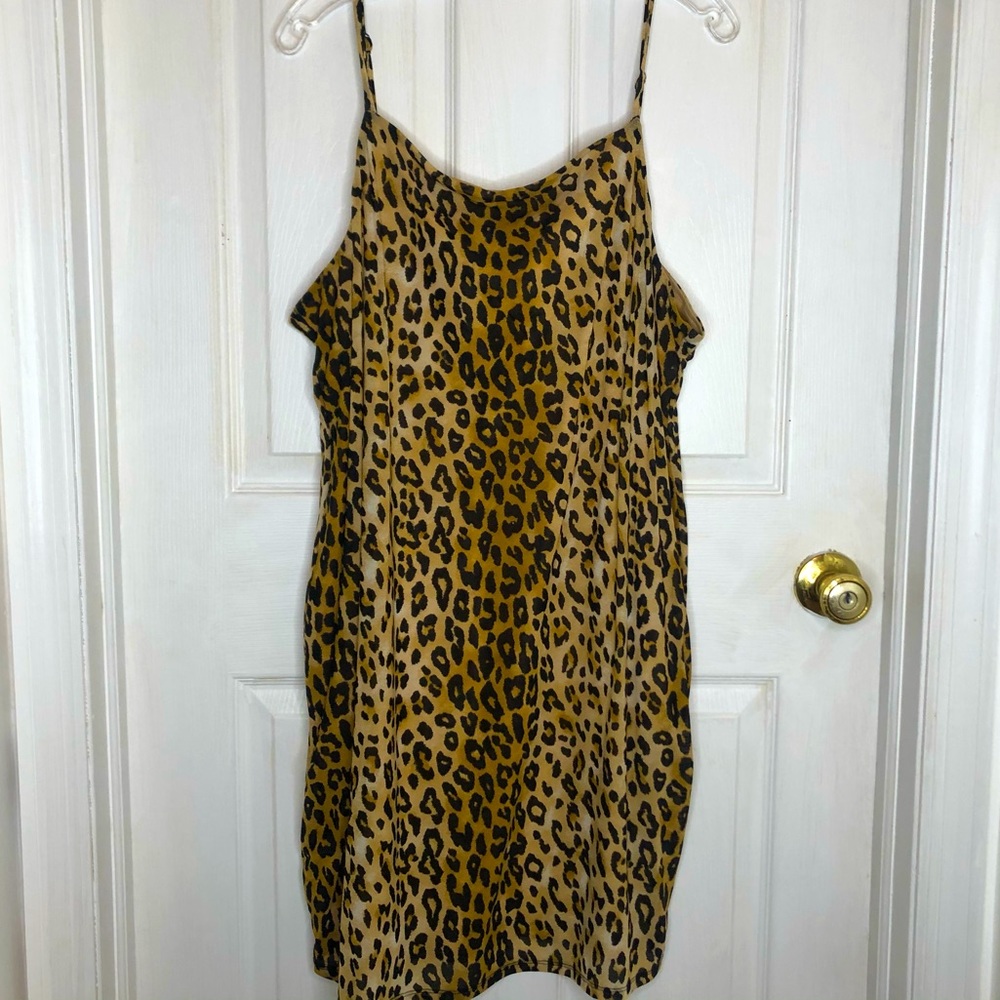 Forever21 Leopard print slip dress 0X